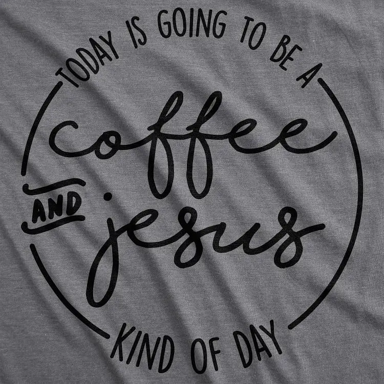 Womens Coffee and Jesus T Shirt Cute Religious Easter Christian Faith Morning