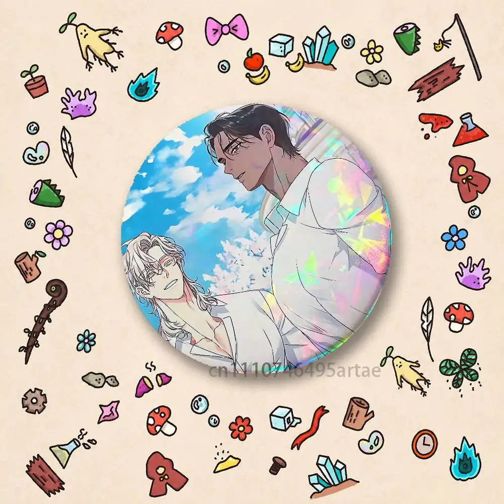 Badges Button Round Creative Pin Brooch Bag Decor Accessories Fans Collect Friends Gifts BWAT Smyrna And Capri Bl Anime Original