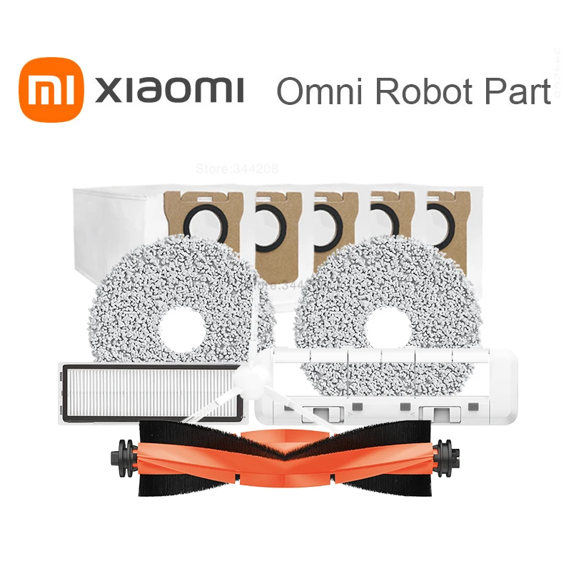 Original XIAOMI MIJIA Omni Robot Vacuum Mop Spare Parts Accessories Side Brush Main Brush Main Brush Cover Mop Dust Pack Kits