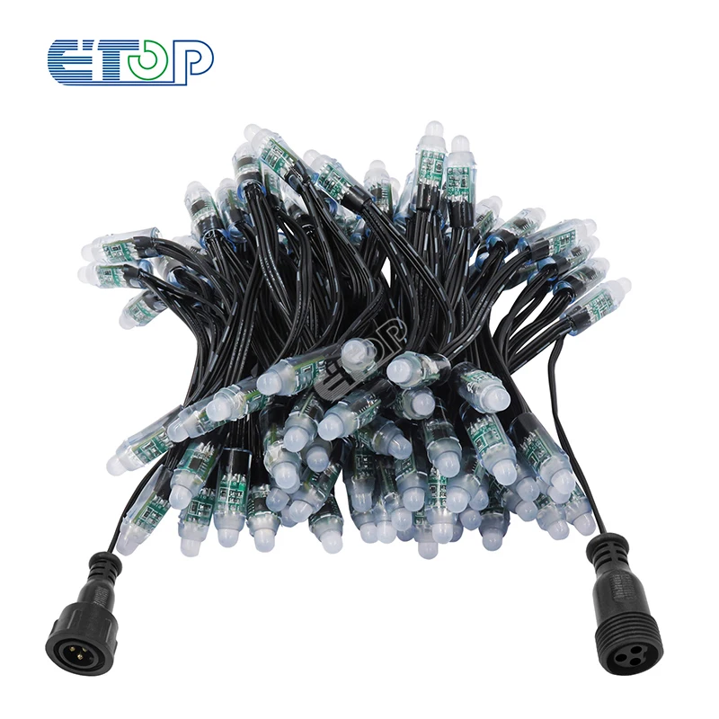 

12V WS2811 LED Pixel String Lights with Xconnect waterproof pigtail 12mm Bullet Pixel Nodes RGB Addressable Pixel Nodes