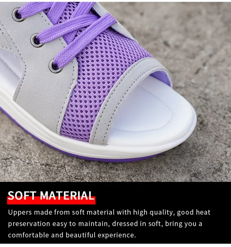 Women\'s  Strappy Platform Sandals Sports Sabot Sneakers Shoes Open Toe Comfortable Casual Mesh Breathable Sandals Summer 2023