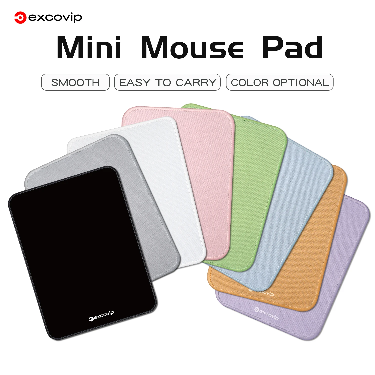 EXCO Mini tapis de souris de bureau, petit, avec bord cousu, base en caoutchouc antidérapante, pour ordinateur portable à domicile, portable et durable