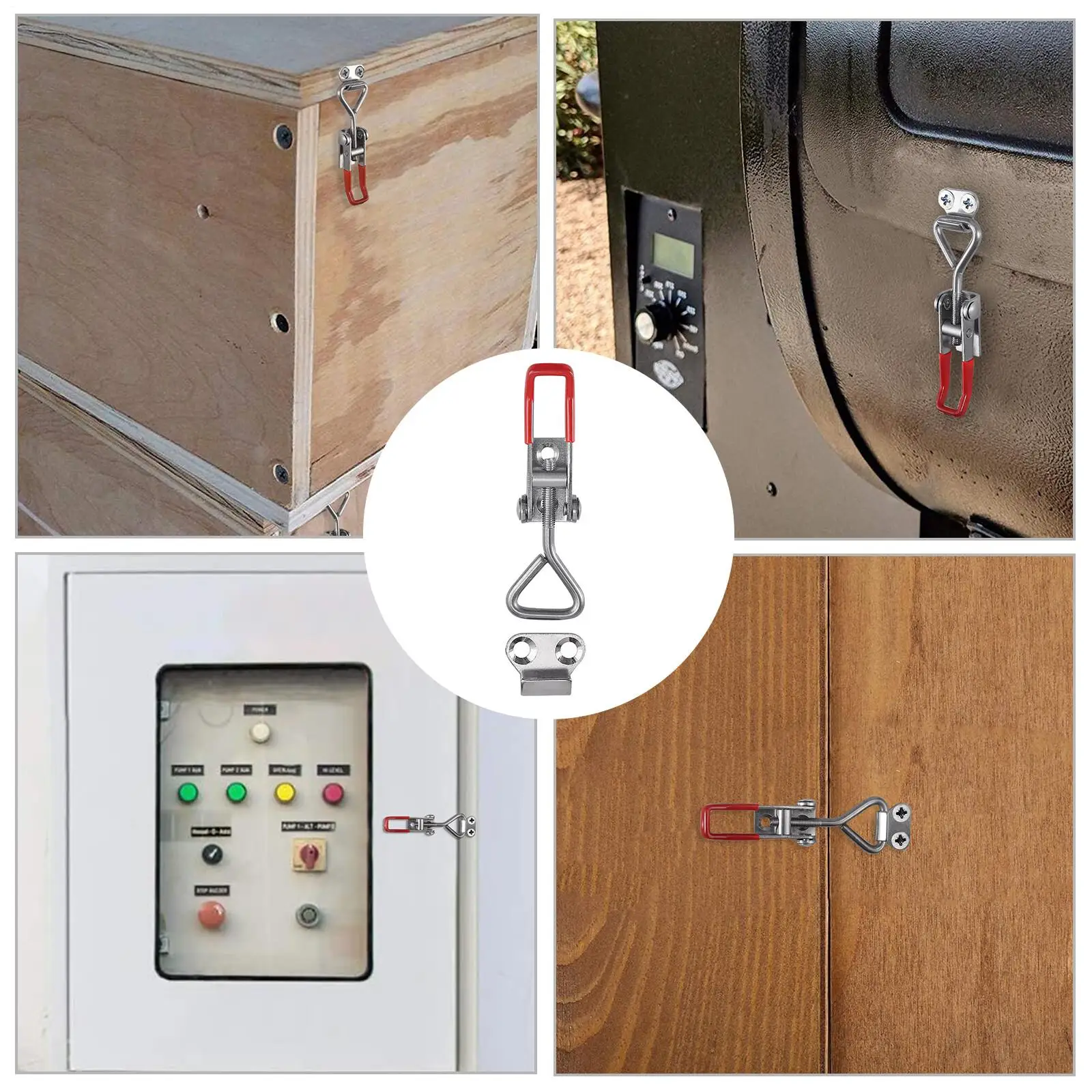 

Зажимные защелки (10 шт.) с быстрым отсоединением, регулируемые, с центральным фиксатором, для замены на дверцах, шкафах, крышках, ящиках, морозильных камерах, грилях