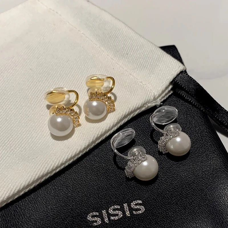 الأزياء الأسترالية الأبيض اللؤلؤ غير مؤلم الأذن كليب للنساء ضوء الفاخرة المتخصصة لا ثقب الأذن أقراط OL رائعة #3