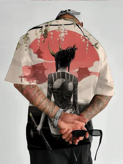 تي شيرت رجالي أنيمي فتاة شخصية تي شيرت ثلاثية الأبعاد مثير الجمال مطبوعة تي شيرت فضفاض عادية الشارع الرجال تي شيرتات قصيرة الاكمام المتضخم