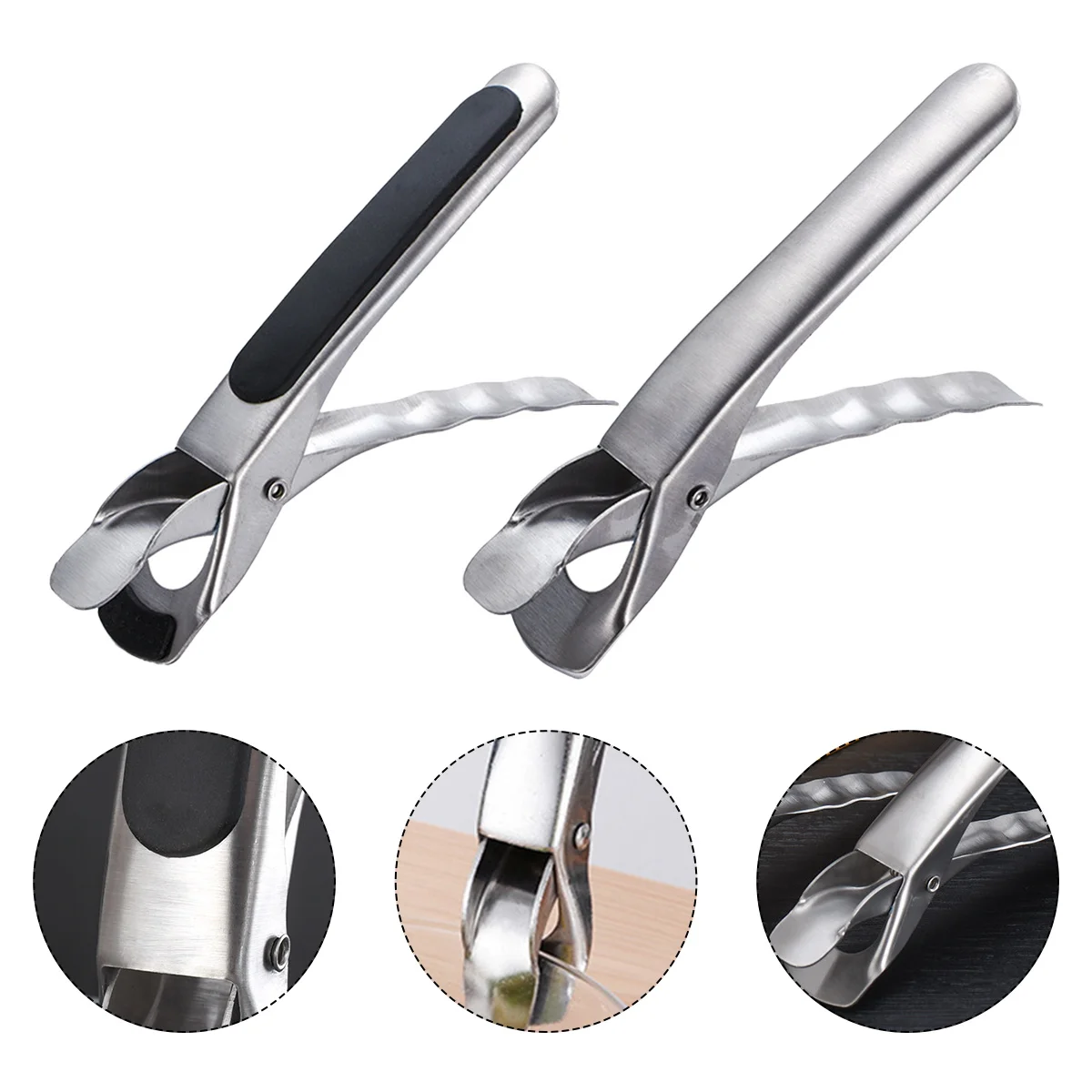 

2pcs Stainless Steel Hot Plate Gripper Bowl Retriever Dish Tongs Non-Slip Heat Resistant Kitchen Tool For Bowls Plates Pots