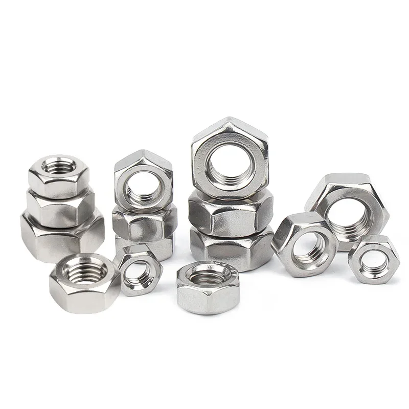 DIN934 304 A2-70 Stainless Steel M3 M4 M5 M6 M8 M10 M12 M14 M16 M18 M20 Left Hand Thread Reverse Opposite Hex Hexagon Nut