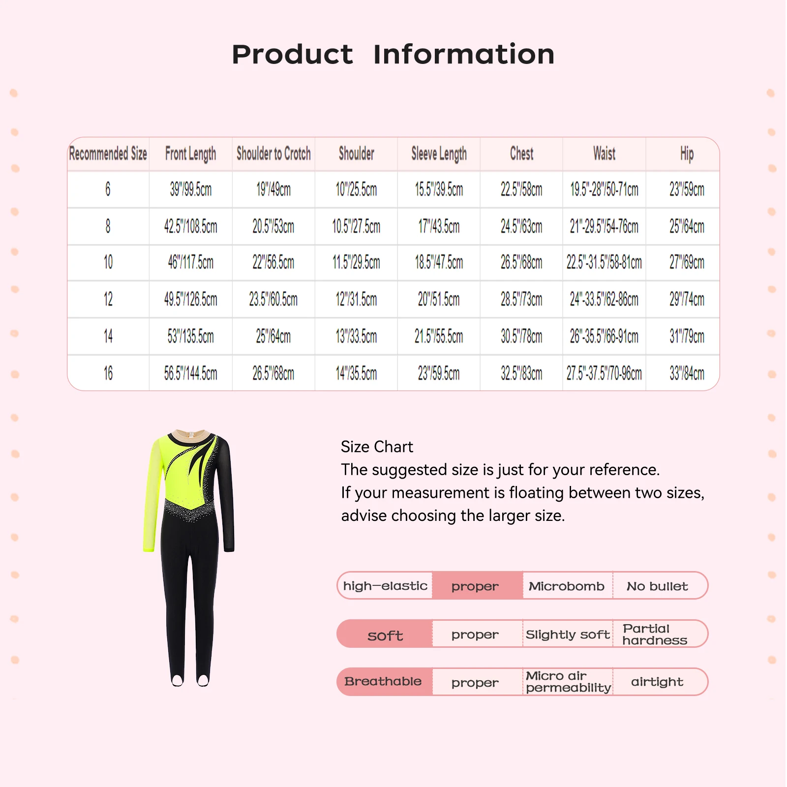Kids Girls Gymnastics Acrobatics Performance Jumpsuits Costume Long Sleeve Rhinestones Stretchy Ballet Skating Dance Jumpsuit