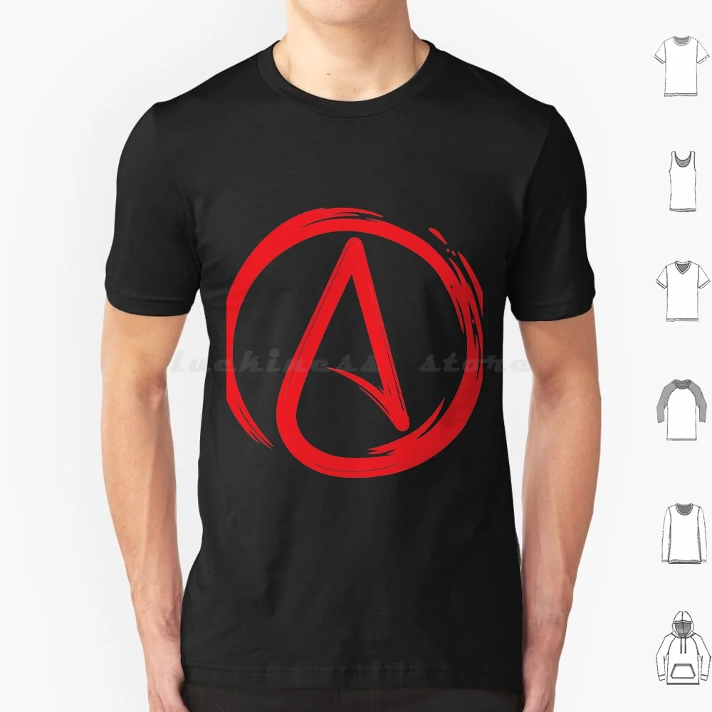 Camiseta de algodón con símbolo ateo para hombre y mujer, camiseta con letra escarlata, estampado artesanal, letra escarlata, antireligión, evolución
