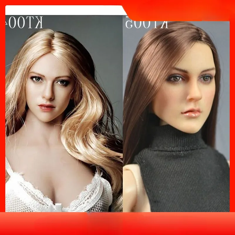 

KIMI TOYS 1/6 Scale Female Europe America Brown Hair Girl Head Sculpt for 12'' TBLeague Action Figures