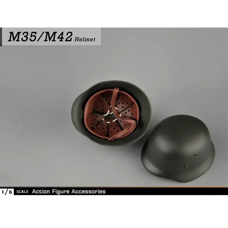 ZY3022 1/6 Scale German M35 M42 Metal Helmet Model for 12 inches Soldier Action Figure Accessories Hobby Collection Toys Dolls