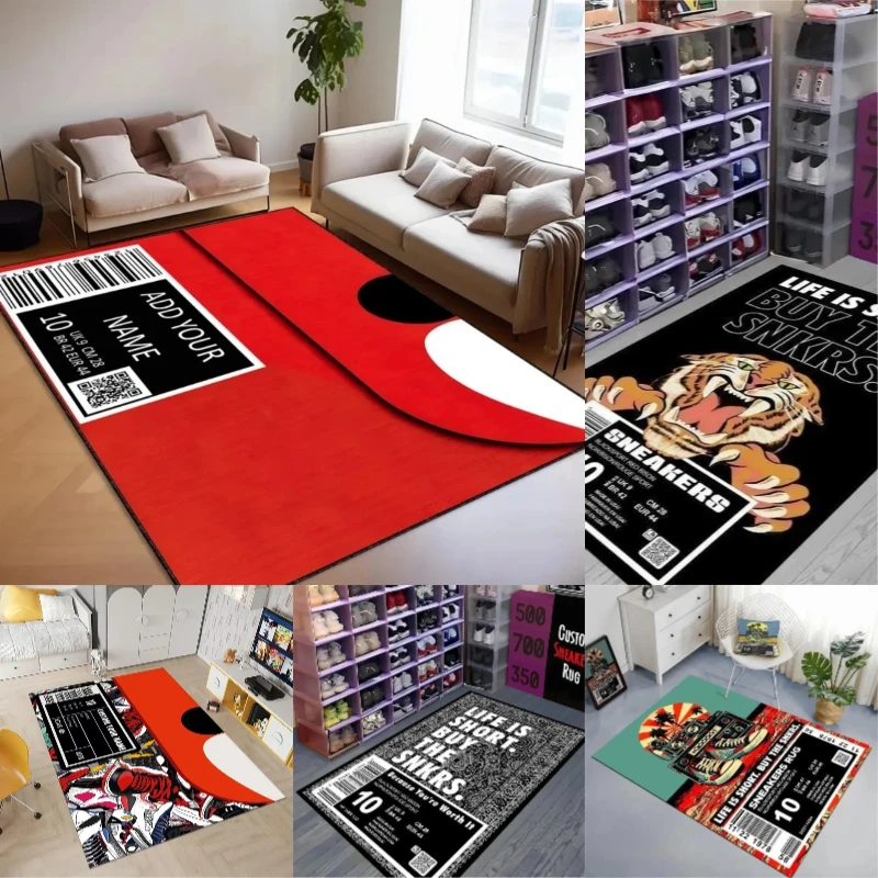 Sneaker Box Carpet Mat Rug Non-slip Home Decoration Floor Mat Carpet Home Bedroom Decor Carpet Living Room Rug Bedroom