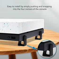 4pcs Game Console Horizontal Version Heightening Bracket Slip Resistant Wear Proof Accessories for Microsoft Xbox One S X Black