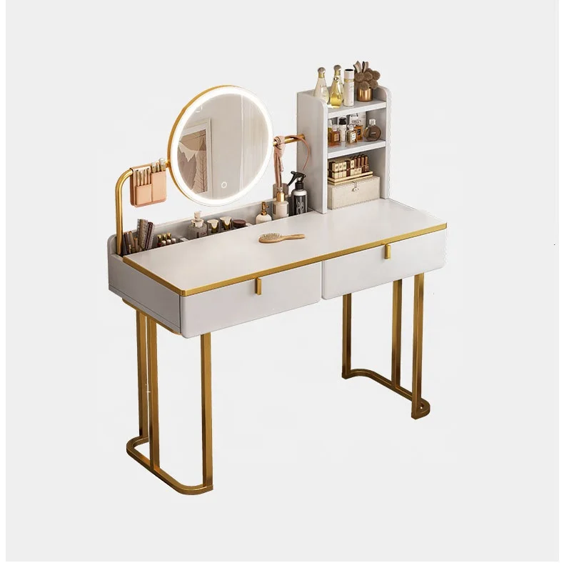 Light luxury dressing table bedroom modern simple small advanced sense makeup table makeup mirror locker