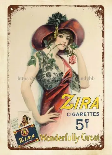 Zira cigarettes metal tin sign find wall decor