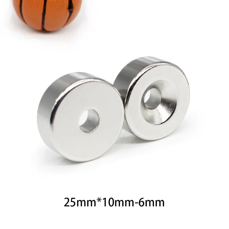 1/2/5/10/15PCS 25x10-6 mm Disc Countersunk Neodymium Magnet 25*10 mm Hole 6mm 25X10-6mm N35 Round Permanent Magnet 25*10-6