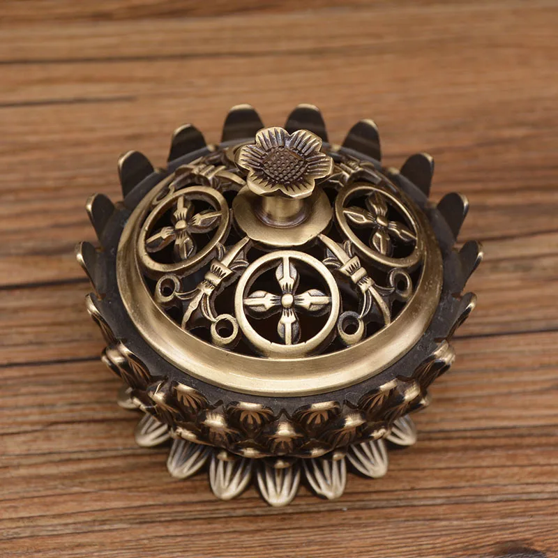 

Латунная литая плита лотоса для домашних статуй Будды, курильницы и медных украшений для печи