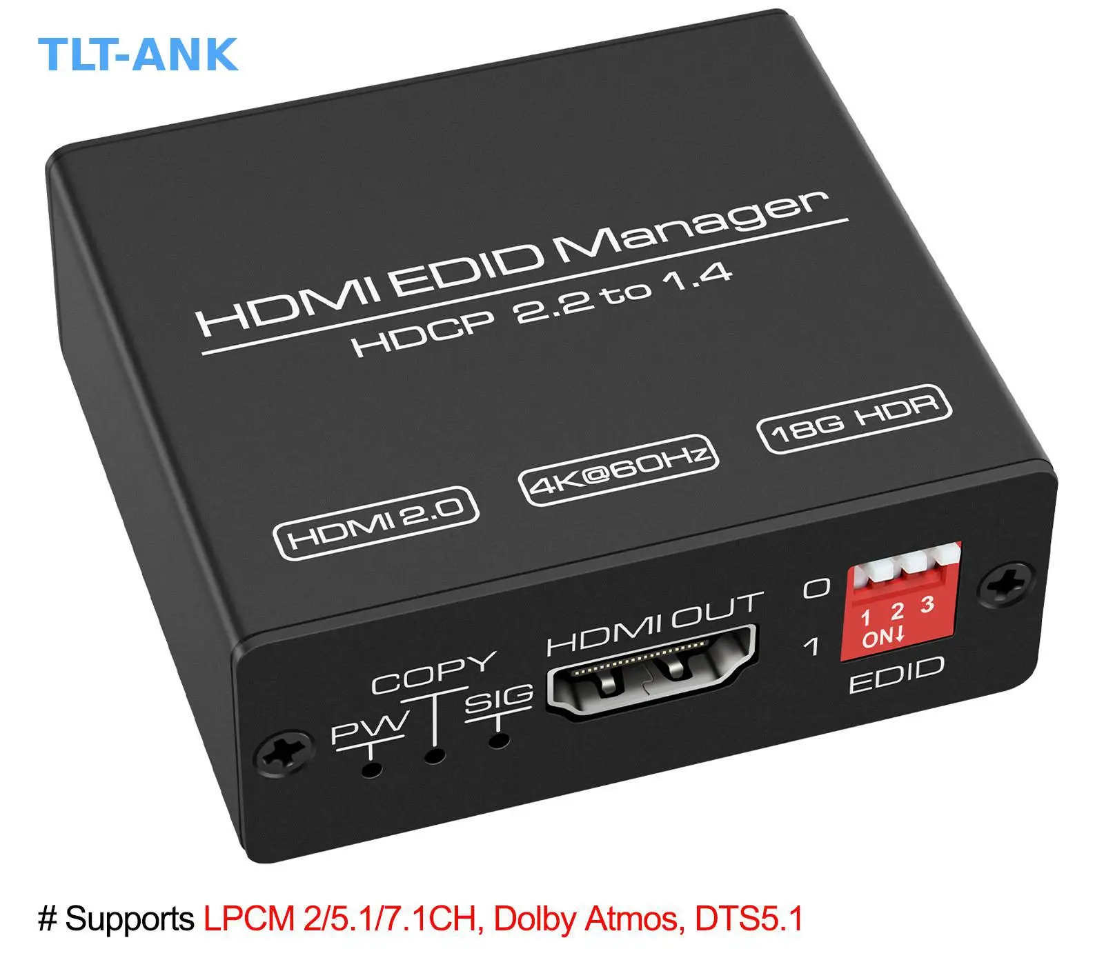 HDMI EDID Manager 4K Prophecy Emulator 8 EDID Mode EDID Copier Programmable Gains Equalized 4K@60Hz HDMI 2.0b Signal HDCP2.2 18G