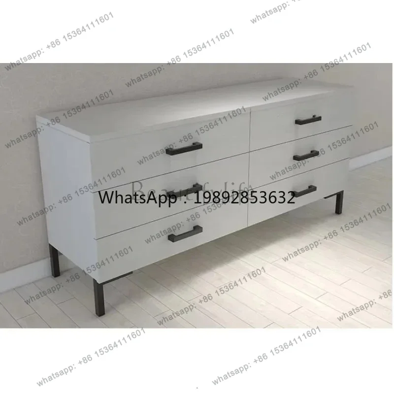 FF Nordic Six-chest Cabinet Nordic Style Simple Drawer Storage E****mical Bedroom Living Room TV Locker