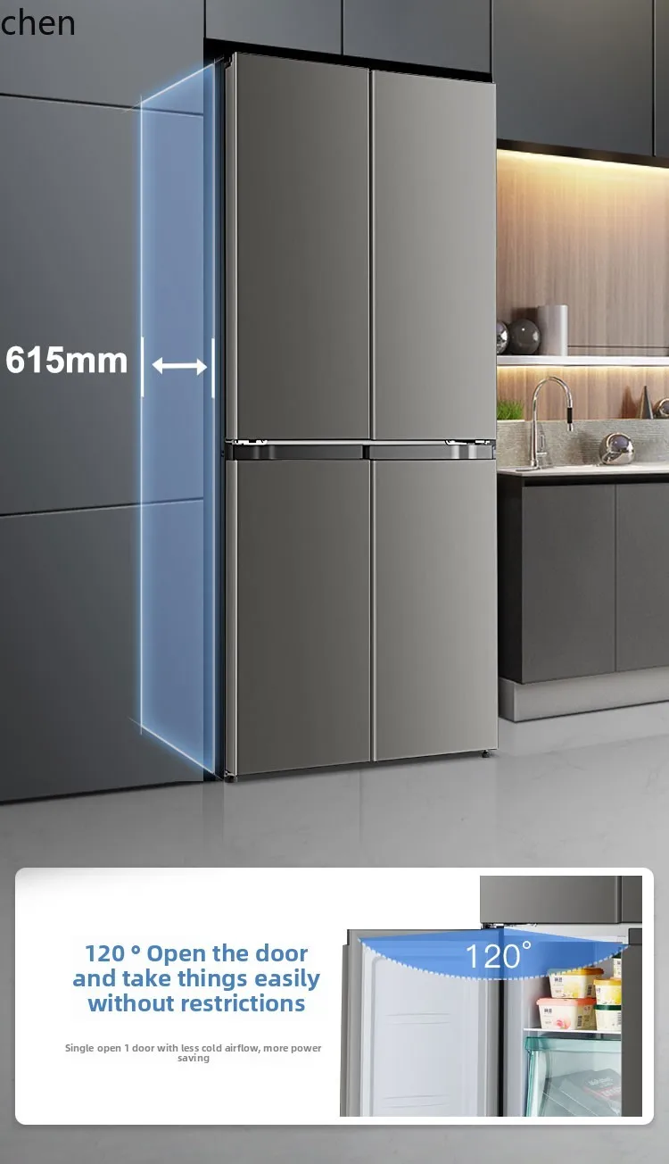 ZML двухдверный бытовой ультратонкий встроенный холодильник большой емкости с воздушным охлаждением, первоклассный, энергоэффективный, с воздушным охлаждением