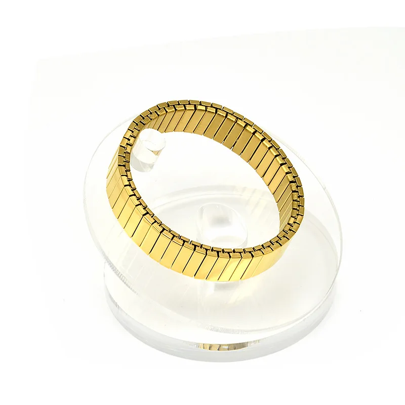 Trendy Square Italy Stainless Steel Bracelets For Women Men HipHop Metal Italian 18 Modules Bracelet Stretchable Jewelry