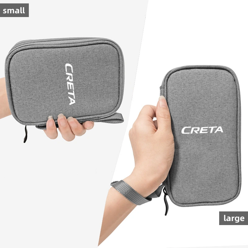 NEW Portable Waterproof Double Layers Storage Bags For car keys car Bank card For Hyundai creta ix25 2020 2019 2011