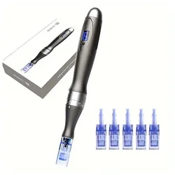 Microneedling professionale Auto Derma Pen X6 Micro Needling Dermapen Kit per la cura della pelle con cartuccia da 5 pezzi