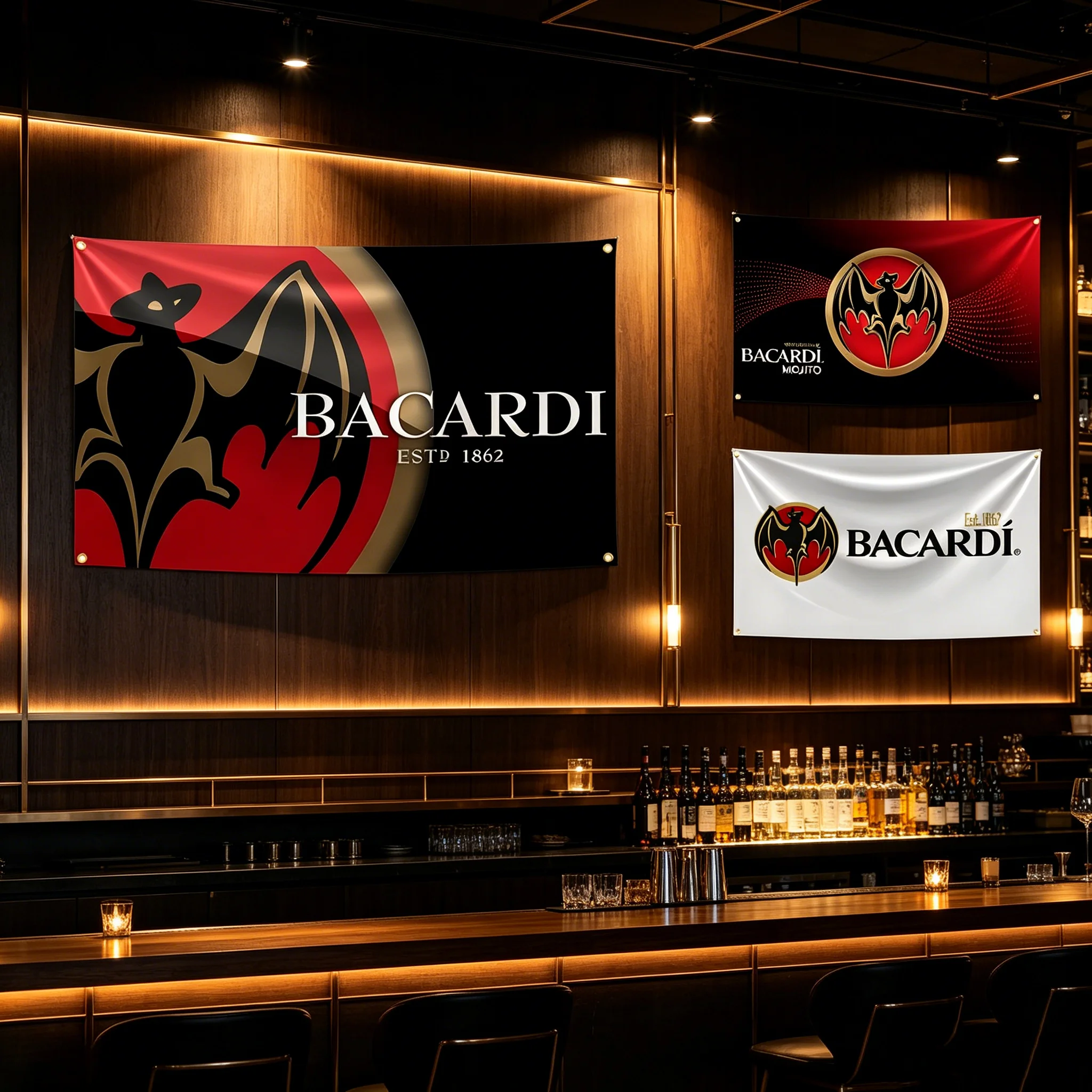 90x150cm Flag B-bACARDIs Rum Banner Tapestry Polyester Printed Flag Garage or Outdoor For Decoration