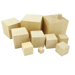 Square Wood Block 8*8*8mm-60*60*60mm Unfinished Wooden Cubes DIY Model Material Crafts Decoration Puzzles Making Teaching Parts