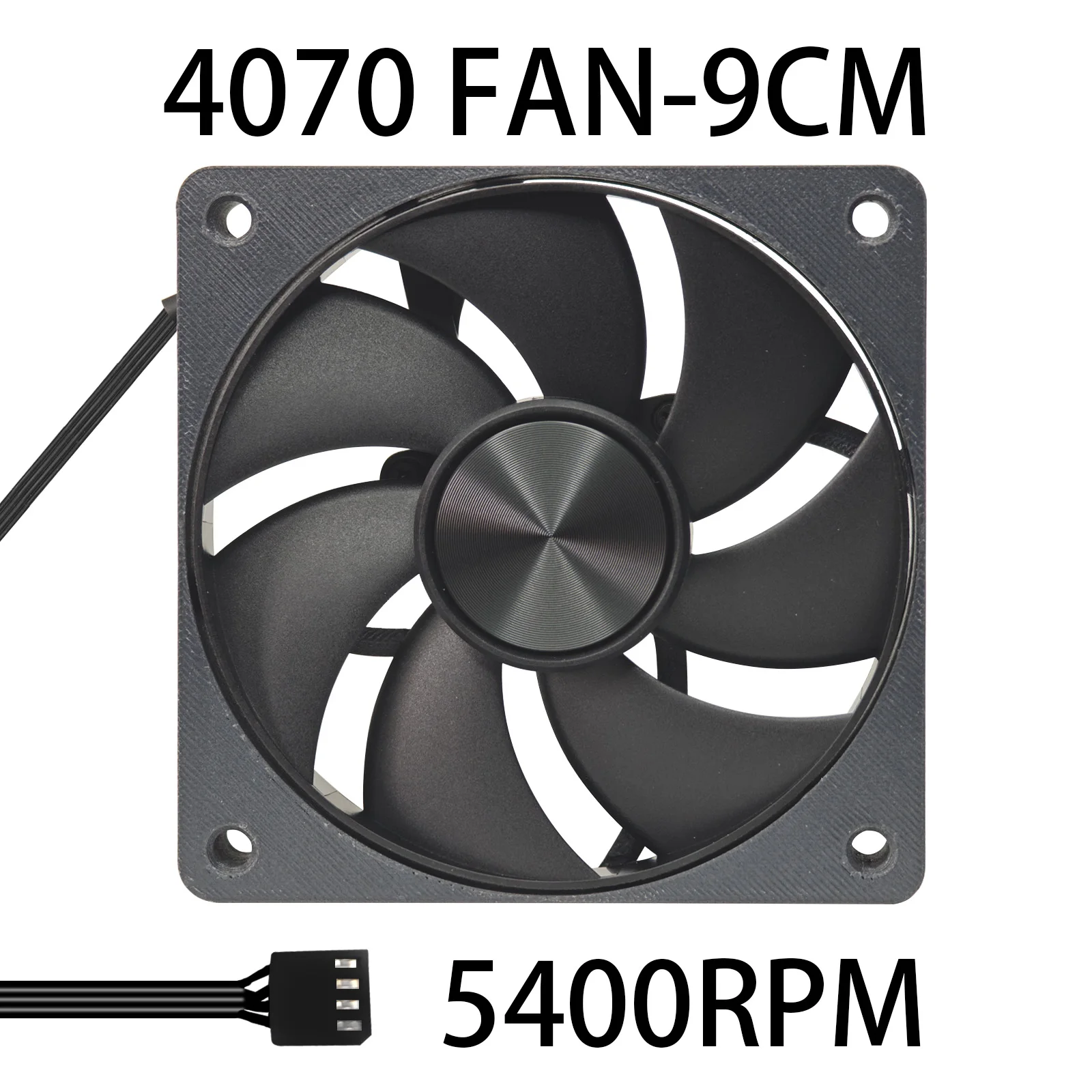 

3D Printed 4070 Modified Fan 9cm 9615 PWM 4Pin,5400RPM FDB Bearing,High Air Volume,ITX PC High Performance 9215/9015 Case Cooler