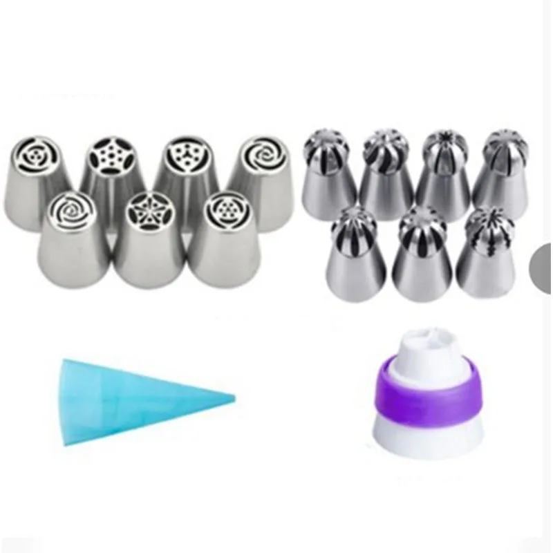 8 /13Set Russian Tulip Icing Piping Nozzles Stainless Steel Flower Cream Pastry Tips Nozzles Bag Cupcake Cake Decorating Tools