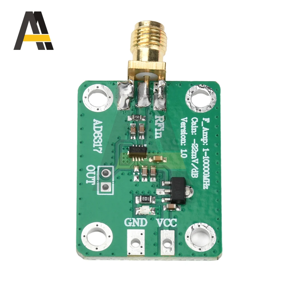 AD8317 تيار مستمر 7-15 فولت RF وحدة عالية التردد الناتج سجل كاشف الطاقة متر-55dBm-0dBm RF إشارة كشف الطاقة 1 متر-10000 ميجا هرتز