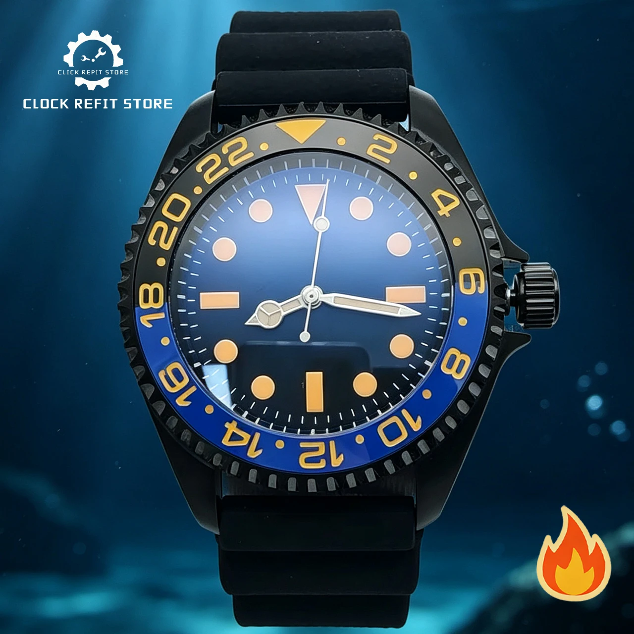 NH35 Best Seller Men's Luxury Automatic Watch, Sapphire Crystal 100M Waterproof Exhibition Back Rubber Strap, Business Watch