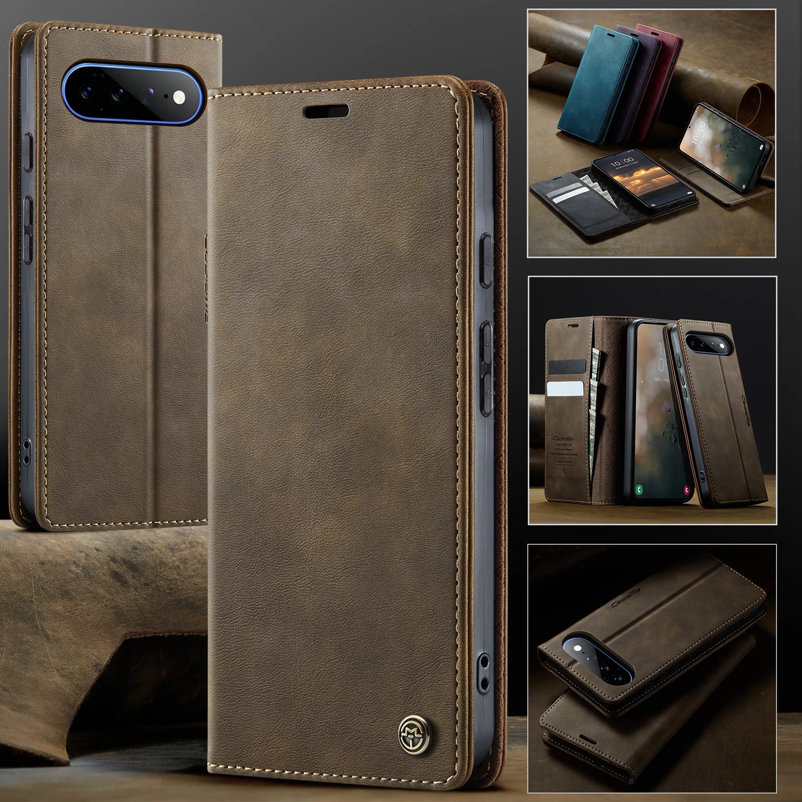 Leather Folio Wallet Case - CaseMe-033 Luxury Leather Wallet Case for
