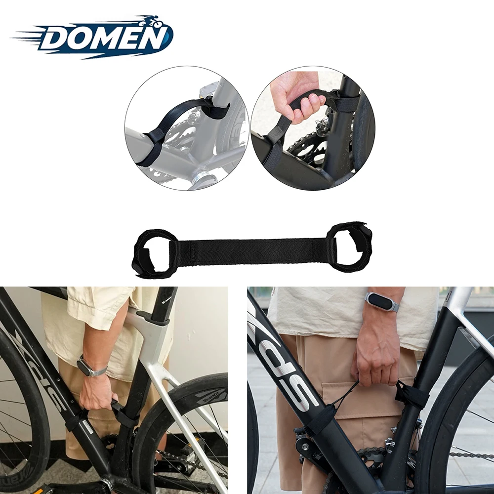 DOMEN Bikes Tragbarer arbeitssparender Gurt für Fahrräder, hochwertiger Nylon-Tragegurt, Rahmengriff, Griffgurt, Fahrradzubehör