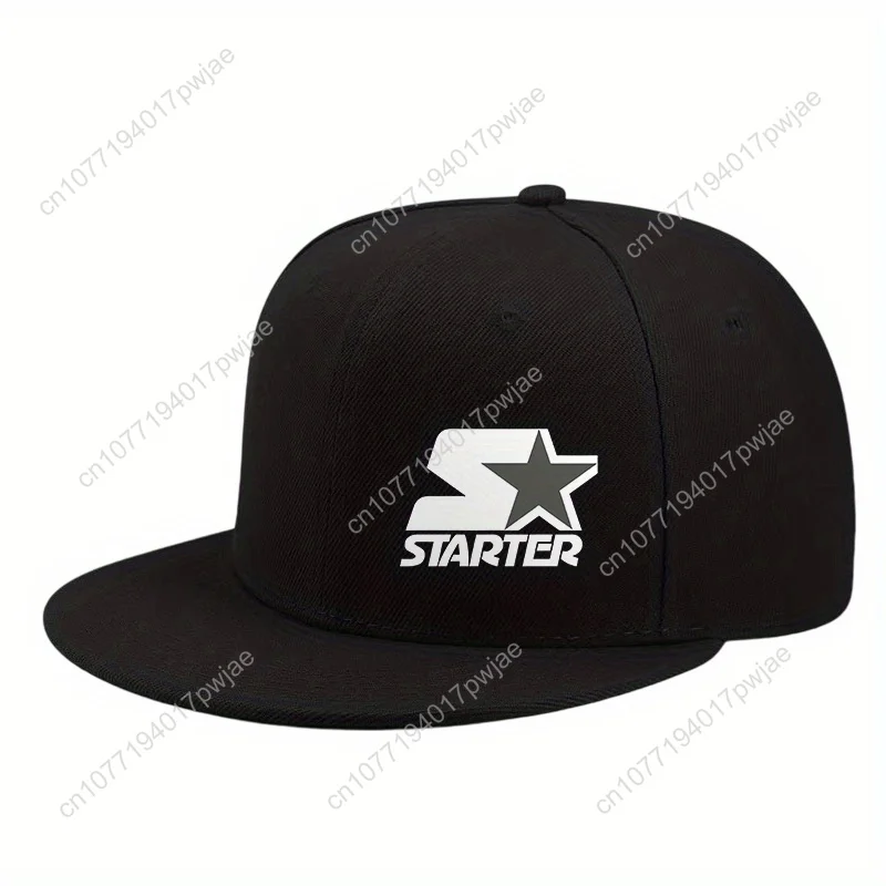 Verstelbare snapback-pet voor heren en dames met starterletters en sterlogo - ademende hoed met platte rand, buitensport voor alle seizoenen