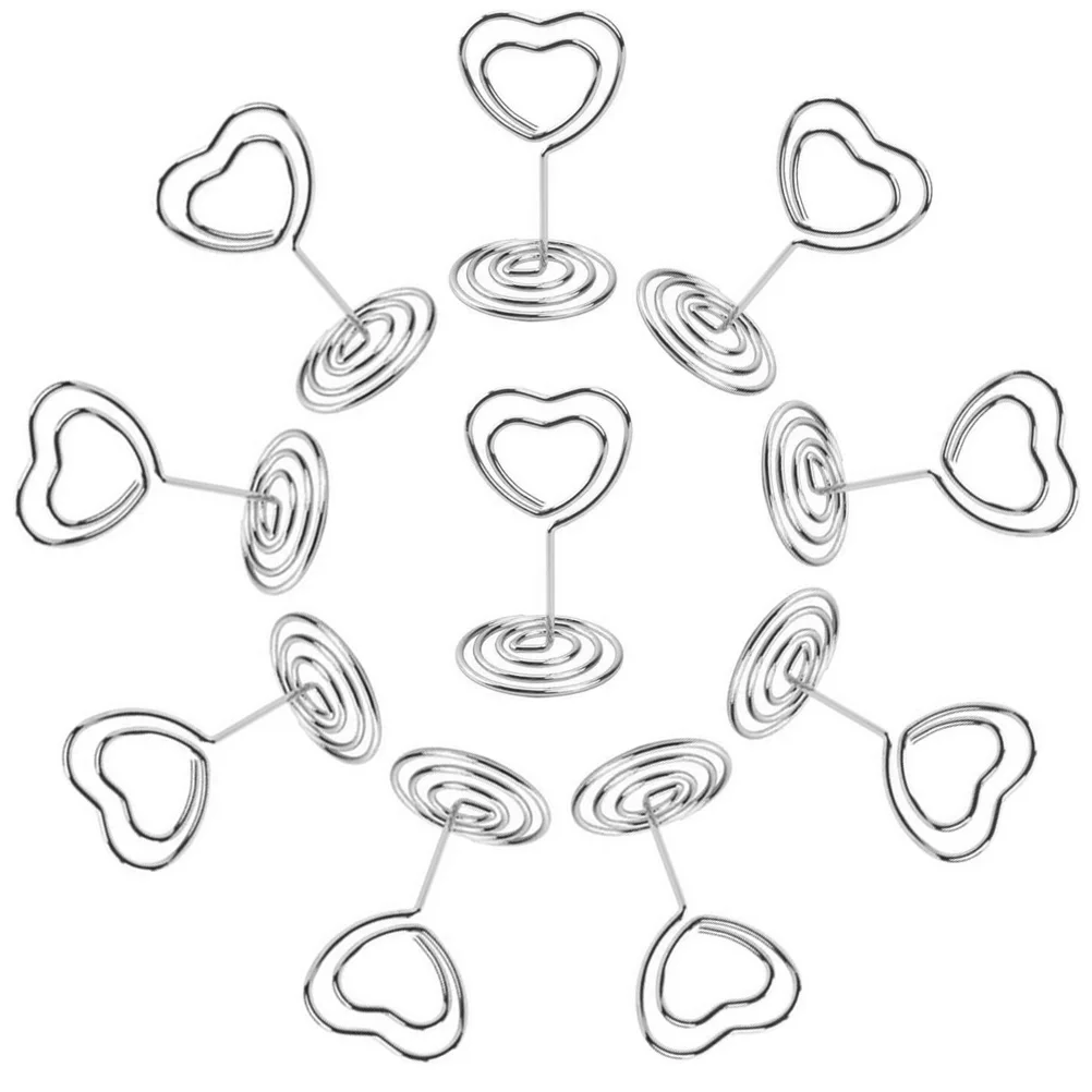 

20pcs Metal Clips 50mm Heart Shape Rose Gold Table Number Table Number Holders Picture Display Card Holders Desk Accessories