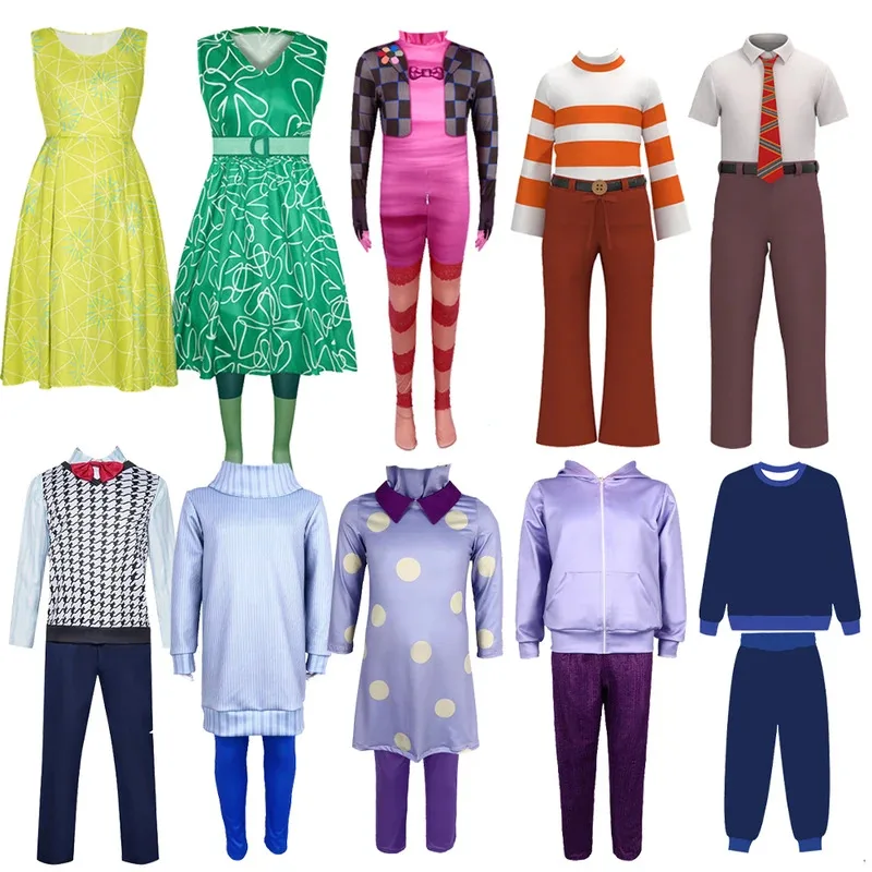 

2025 yiyi Movie Inside2 Joy Cosplay Costume Sadness Anxiety Envy Fear Disgust Disguise Outfit for Adult Kids Halloween Party Sui