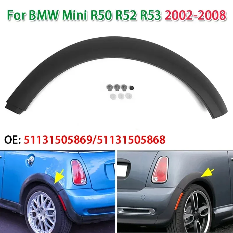 

1PC Car Rear Wheel Eyebrow Trim Arched Mudguard for BMW Mini R50 R52 R53 2002-2008