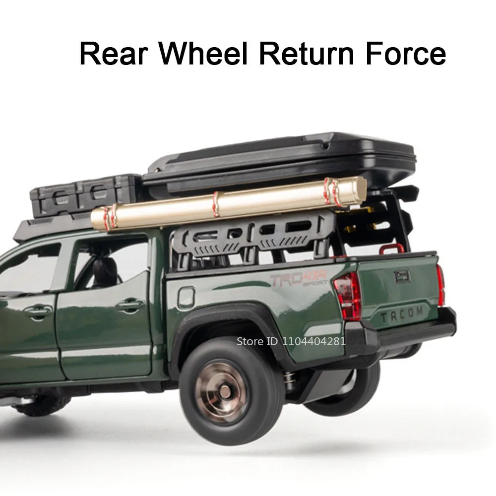 1:32 Tacoma Legierung Spielzeug Diecast Modell Reise Version Auto Türen Geöffnet Sound Licht Zurückziehen Geländewagen für Kinder Freund geschenk