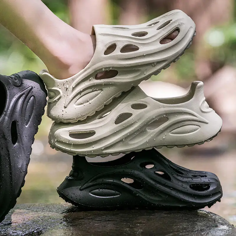 Soft Thick Bottom Non Slip Outdoor Slippers Men Summer 2026 Breathable Hollow Out Clogs Man Waterproof EVA Water Shoes Sneakers view 6
