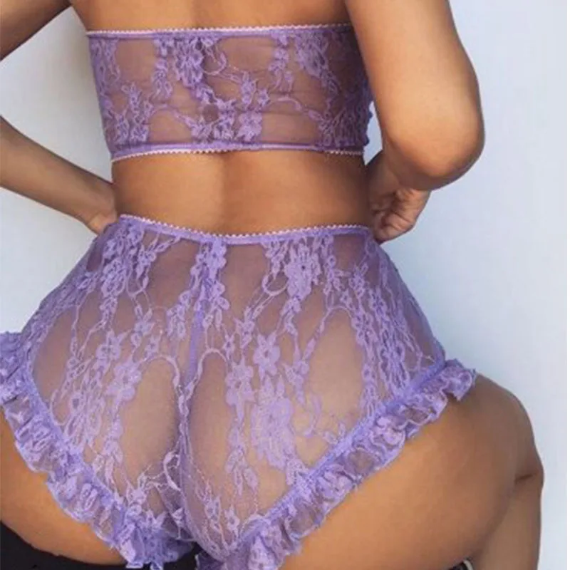 Sexy Lingerie Woman Lace Underwear Transparent Panties Bra Set Erotic Sleepwear Pornstar Lingerie Sexy 2Piece Set Hot Sex Suit