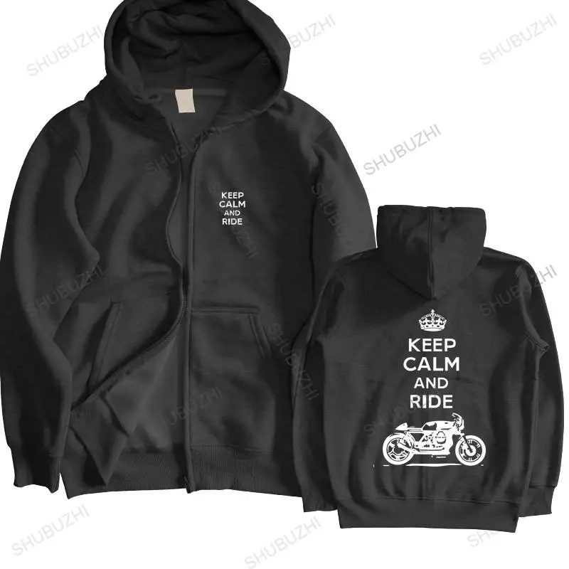 

fashion brand winter hoodies Fitness Clothing Italian Motorcycle Cafe Racer Keep Calm male hooded zipper warm jacket