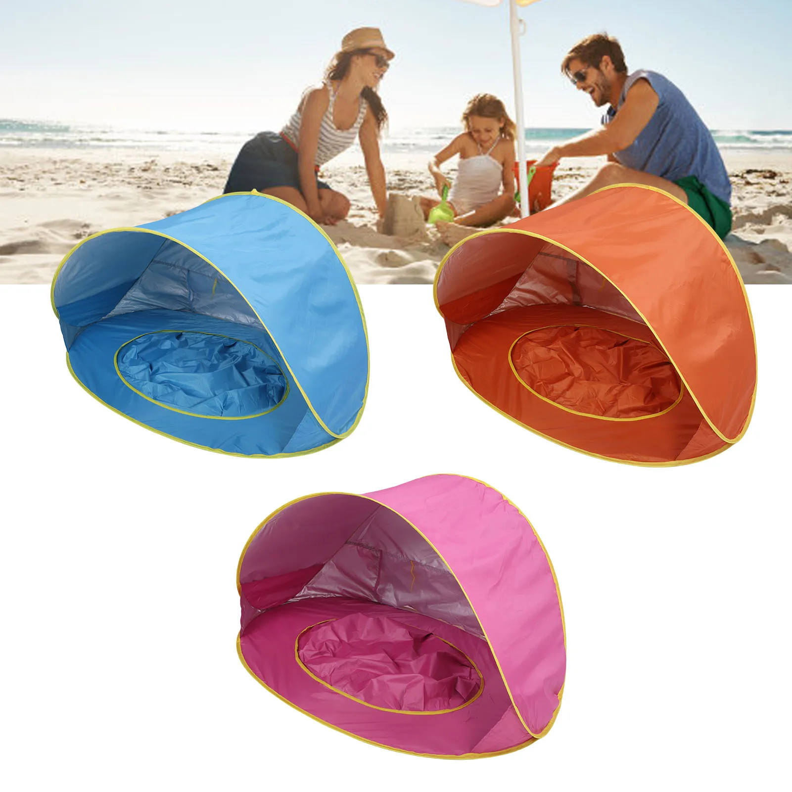 【Nuevo】tienda de playa, refugio solar, tienda de playa a prueba de sol, tienda de playa portátil a prueba de viento para bebé con bolsas de almacenamiento para piscina para exteriores
