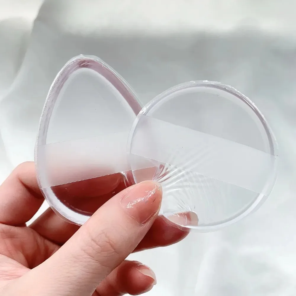 Puder do makijażu Silikonowy, nieprzywierający, miękki, przezroczysty, okrągły, w kształcie łezki, gąbka do makijażu do gładkiego blendowania