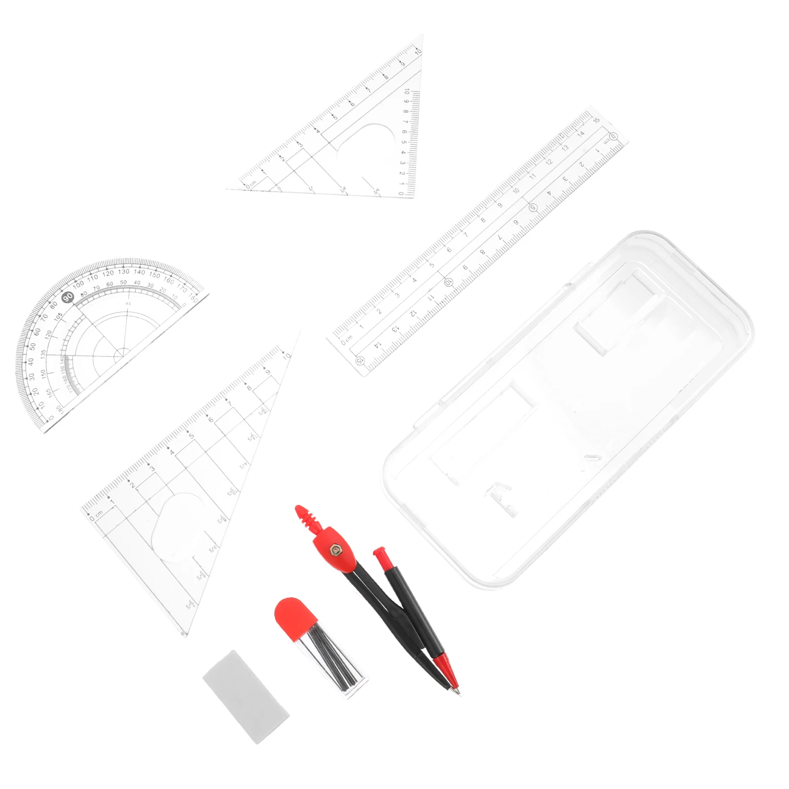 12 Piece Metal Plastic Compass Set Exquisite Drawing Tools for Math Geometry Art Design Drafting Students Professionals Multi