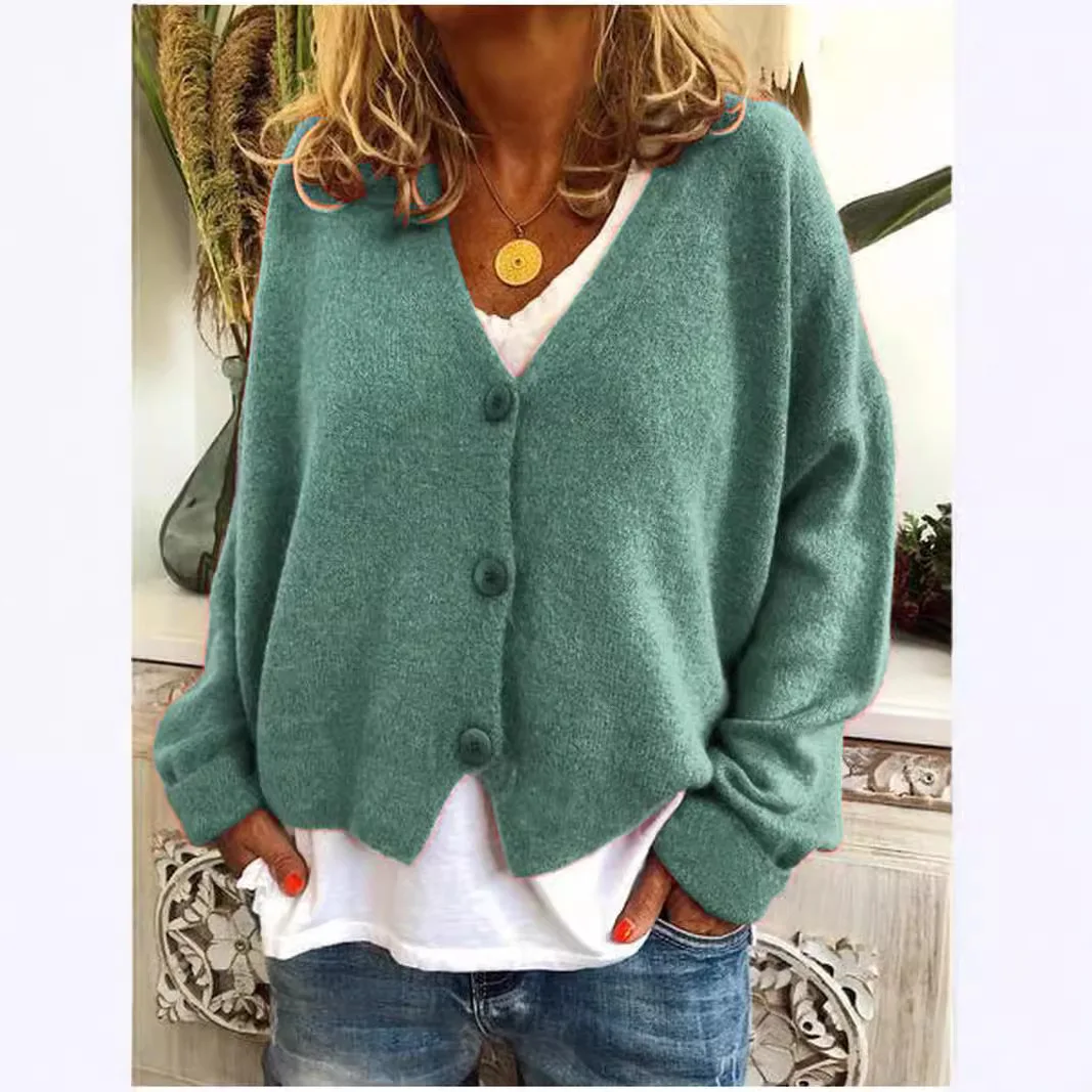 Tamanho grande feminino casual solto malha cardigan camisola thi algodão tricô aberto-saia sle primavera faion senhoras wear