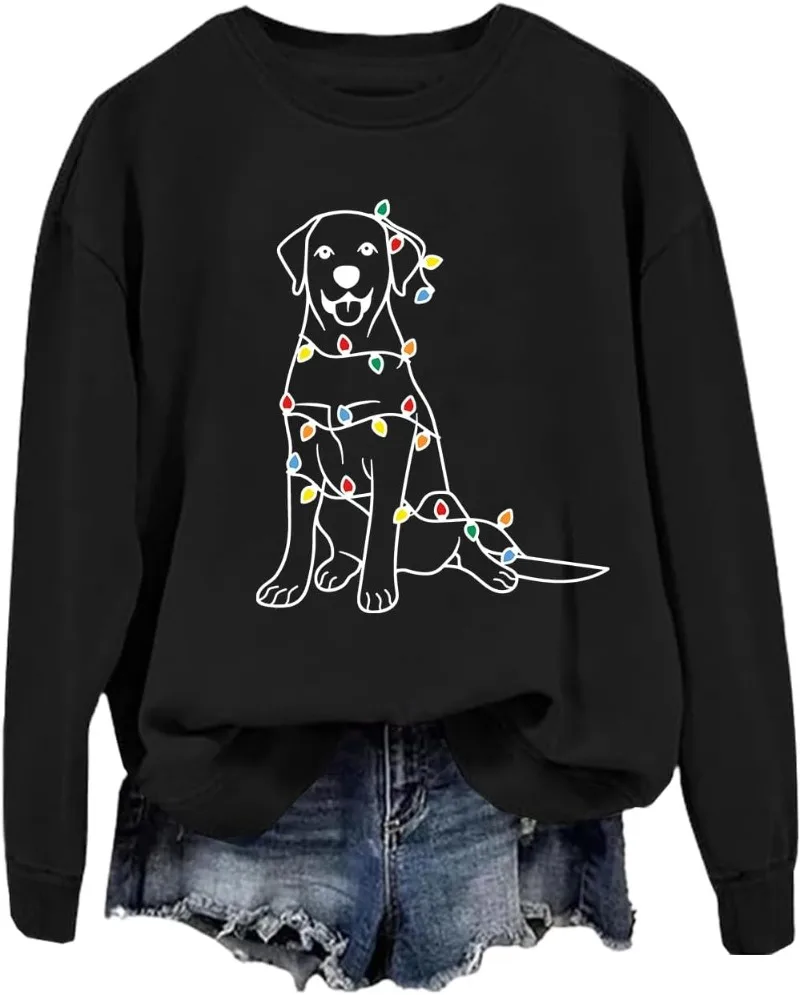 Black Labrador Christmas Sweatshirt, Labrador Retriever Christmas Shirt, Santa Hat Cute Christmas Dogs Sweatshirt