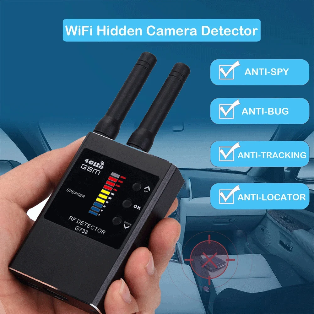 Professional Anti Spy Wireless RF Signal Detectors Bug GSM GPS Tracker Hidden Camera Detect Eavesdropping Device Signal Finder