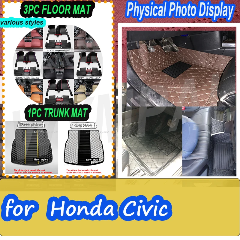 

LUXURY Floor Mats For Honda Civic 6th Ferio EJ EK EM Sedan 1999 2000 Luxury Car Floor Mats Left Or Right Hand Drive